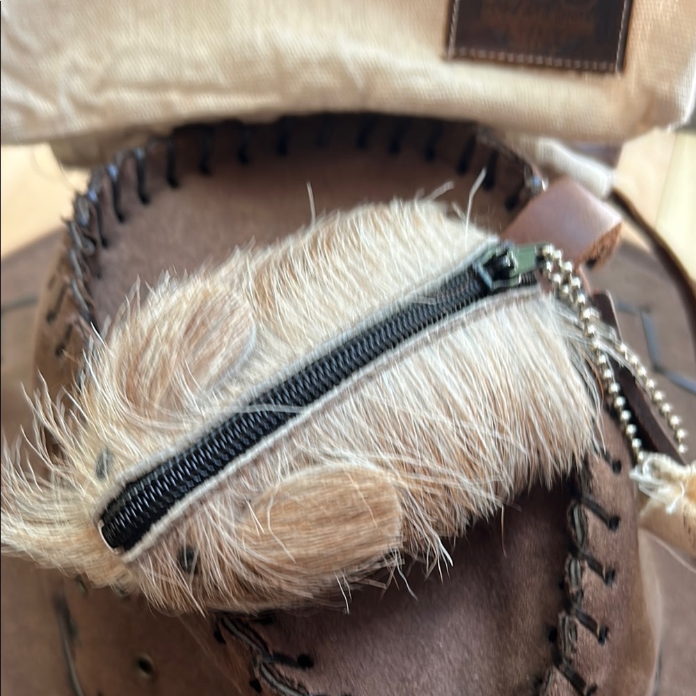 Mouse coin purse!  Brown Leather and Fur Women's Accessory